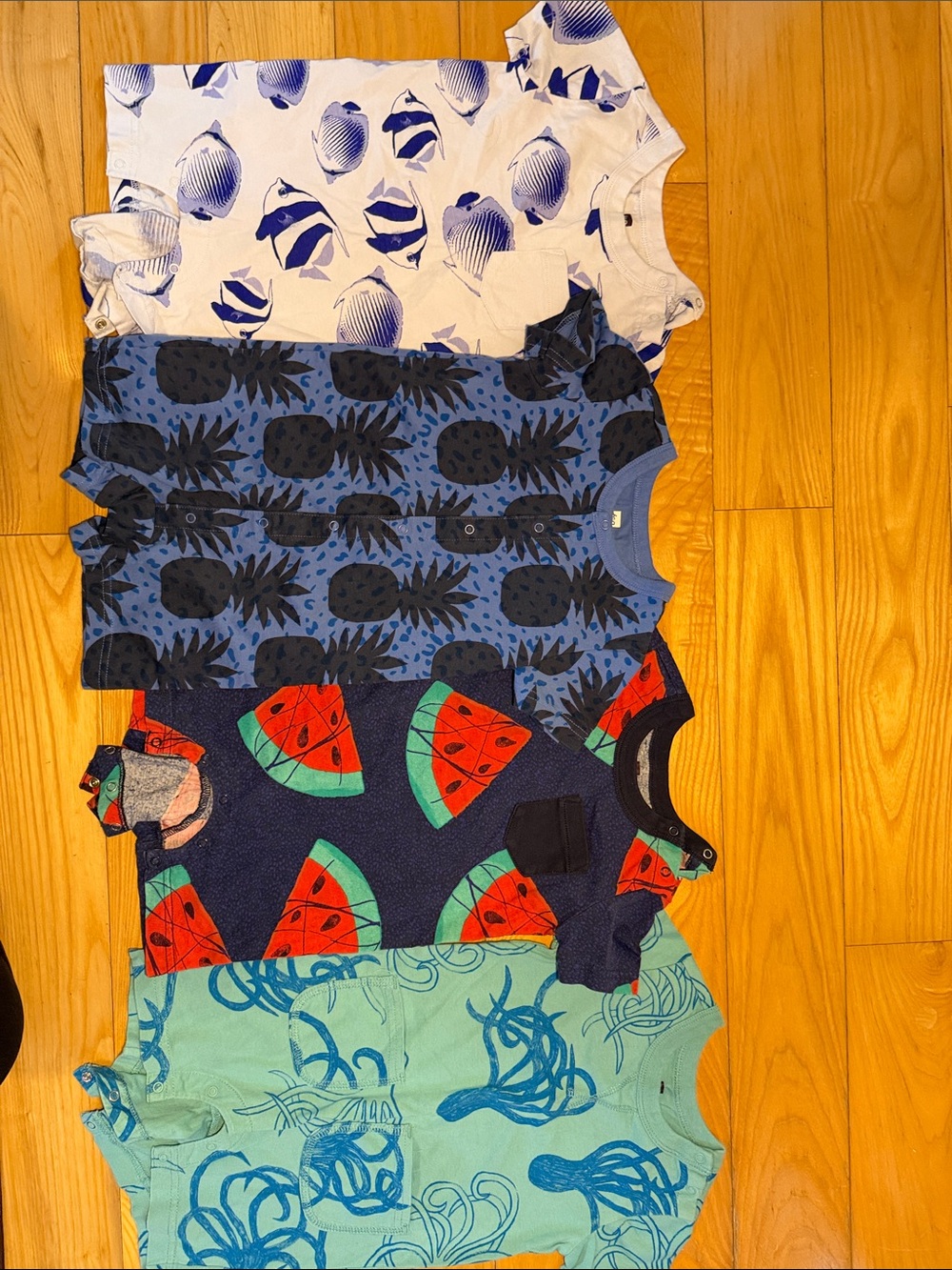 Tea Collection Kids Romper Set - Blue, Navy, White, Green, Red
